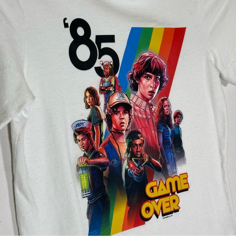 GAP Kids 1985 Game Over Stranger Things Soft White‎ T-shirt size 10